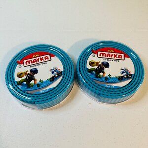 Mayka Blue Toy Block Tape 4 meters total (2 sets of 2m) Flexible Toy Block Tape
